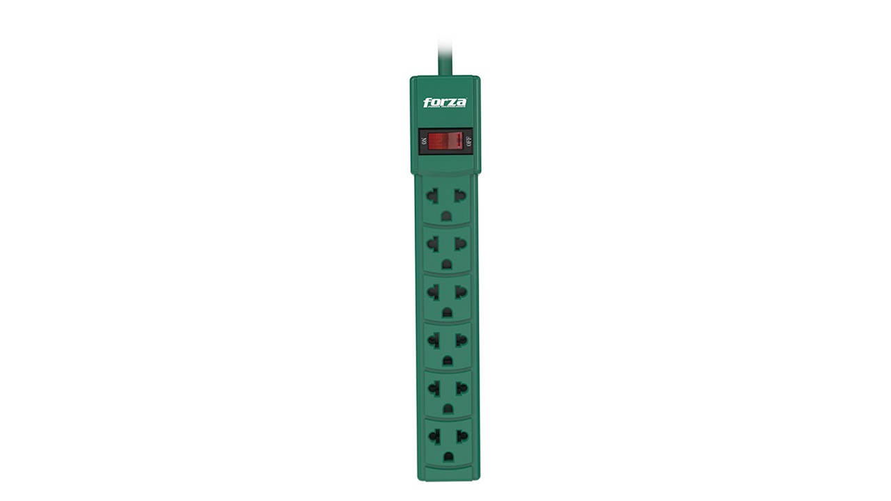 Barra de Pared Forza 6 Tomas de Corriente Green