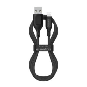 Cable Mophie Essentials USB-A a Lightning Trenzado 2m Negro