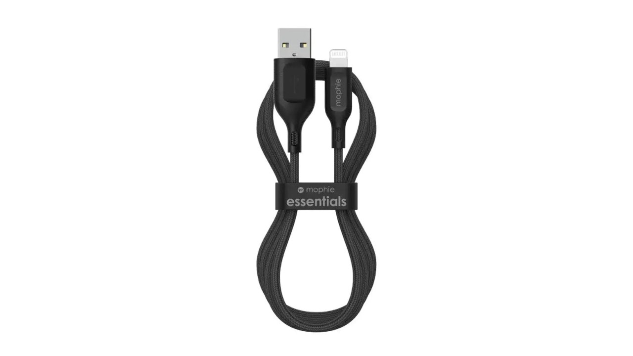 Cable Mophie Essentials USB-A a Lightning Trenzado 2m Negro