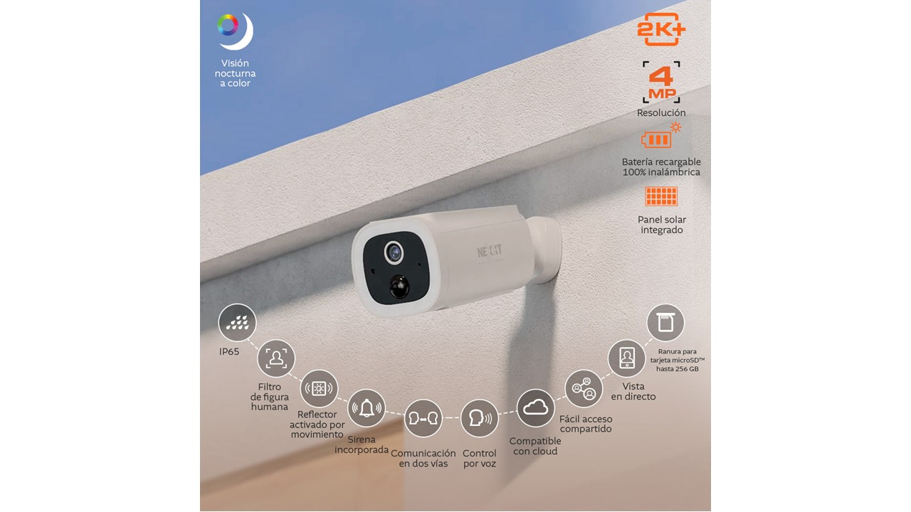 Nexxt Solutions Home Cámara Wi-Fi con Panel Solar Integrado - Imagen 2