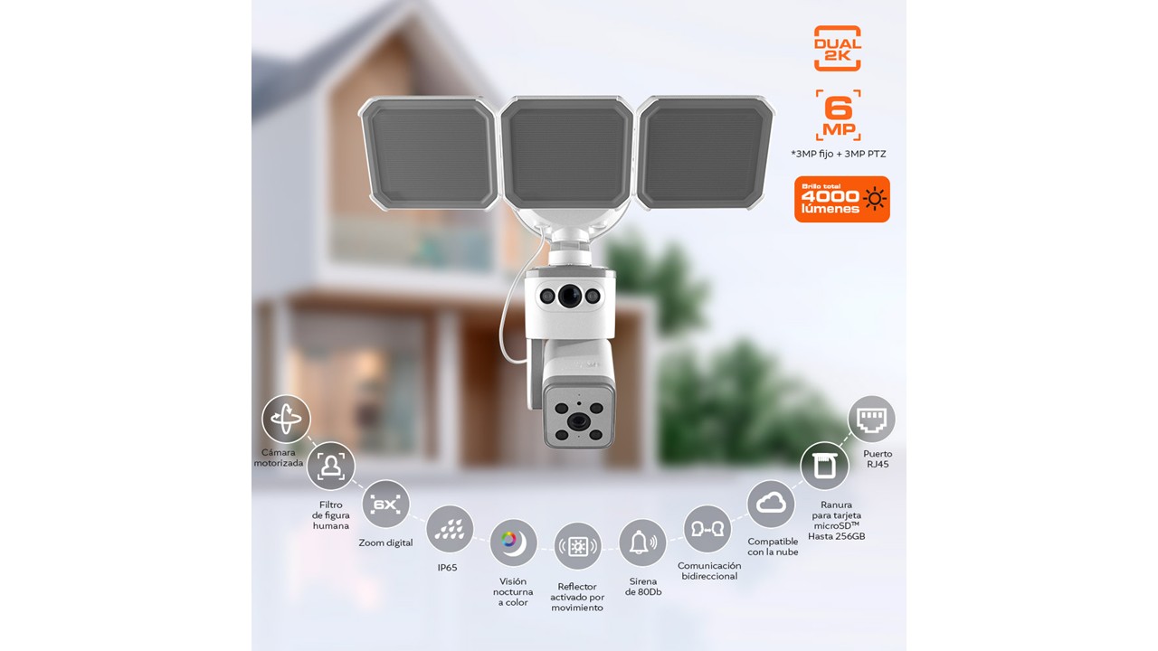 Nexxt Solutions Home Cámara Wi-Fi Doble Lente con Reflector - Imagen 2