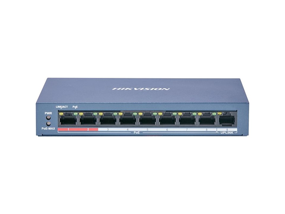 Switch PoE Hikvision de 9 Puertos (8 PoE + 1 Uplink) - Imagen 2