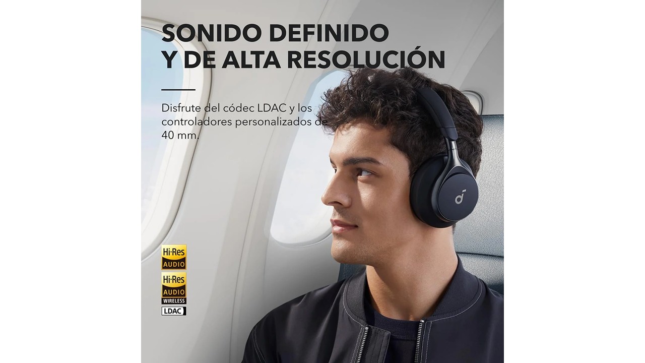 Soundcore Space One Audífonos Bluetooth con ANC Negros - Imagen 3