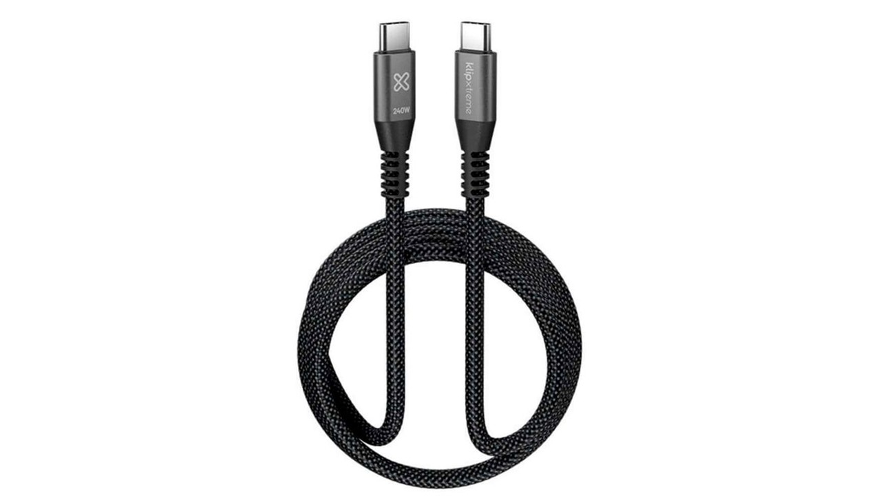 Cable USB-C Klip Xtreme de 1.8m Carga Rápida 240W Negro