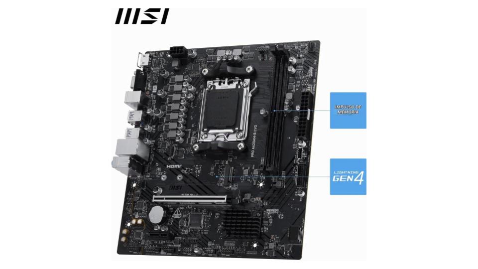 Tarjeta Madre Micro-ATX Socket AM5 con Soporte DDR5 y M.2 NVMe (MSI PRO A620AM-B EVO) - MSI - Imagen 3